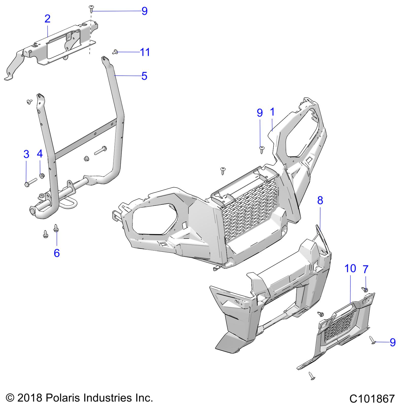 BODY, FRONT BUMPER and MOUNTING - A20SDA57A5/L4/E57A4/B4/LE (C101867)